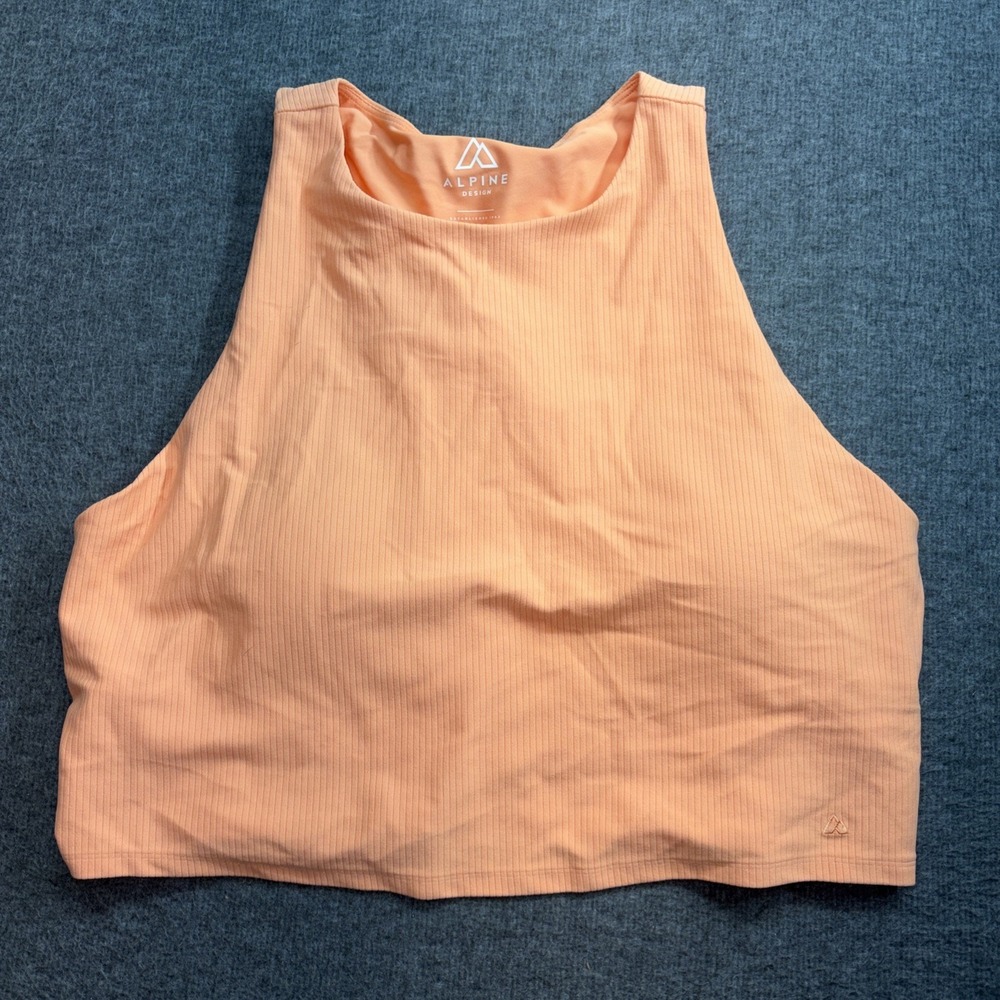 Alpine Design Women's Ribbed Cropped Tank Top XXL Bright Orange